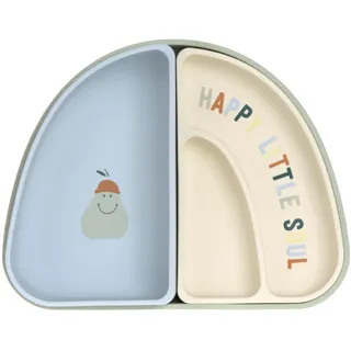 Lässig Baby Kinder Geschirrset Silikon Teller Schüssel Snackteller/Silicone Dish Set Happy Fruits Lemon