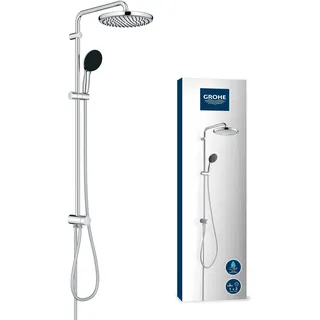 Grohe Vitalio 250, Duschset ohne Armatur, wassersparend, 8l pro Min (Regendusche für vorhandene Duscharmaturen, Duschkopf 2 Strahlarten, Duschstange 104cm, Duschsystem), rund, chrom, 26989001