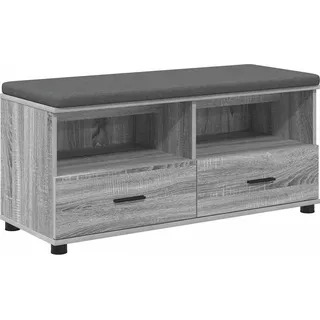 Flurbank mit Kissen mit Regal Graues Sonoma 100 x 38 x 46 cm - Grau
