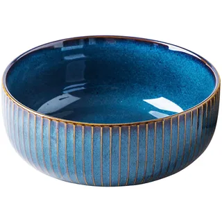 CSYY Salatschüssel aus Keramik, 1800ML Große Porzellan Salatschale Oder Suppenschale 21cm,Blau
