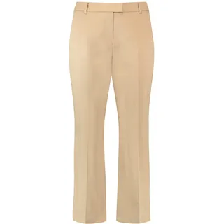 Gerry Weber Damen 7/8 Hose mit Bügelfalten unifarben 7/8 Länge Caramel 44