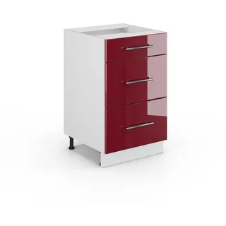 Vicco Schubladenschrank Fame-Line 50 x 82 x 52 cm Bordeaux