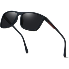 SODQW Polarisierte Sonnenbrille Herren mit 400 UV-Schutz Ultraleichte TR90-Rahmen mit doppeltem Steg Rechteckig Sportsonnenbrille Fahrerbrille Unisex