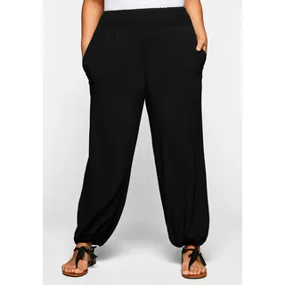 Schlupfhose SHEEGO, Damen, Gr. 44, Normalgrößen, schwarz, 100% Viskose, unifarben, Hosen Schlupfhose