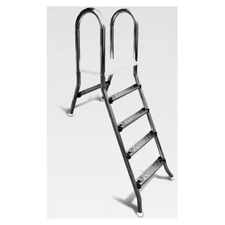 Poolleiter Classic 120/40 cm I 1x4 + 1x1-stufig I V2A Edelstahl Leiter Treppe