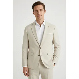 Anzugsakko CINQUE "CIDATA", Herren, Gr. 46, beige (braun), Web, Obermaterial: 66% Polyester, 28% Viskose, 6% Elasthan, unifarben, regular fit normal, abgesteppte Kante, Sakkos Anzugsakko, Regular Fit, Pattentaschen, sommerliche Qualität