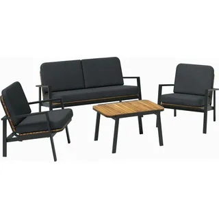 Lounge-Set Olary 4-teilig Akazienholz Schwarz