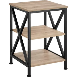 tectake Beistelltisch Nottingham, 40,5 x 40,5 x 60,5 cm, Industrial Holz hell, Eiche Sonoma , Naturfarben , Beton Optik , 40.5x60.5x40.5 cm , Wohnzimmer, Wohnzimmertische, Beistelltische