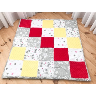 Krabbeldecke Patchwork Decke Spieldecke Babydecke 125x125