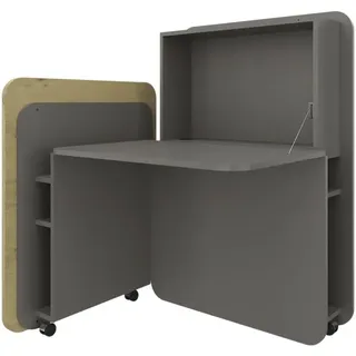 FM Helmets fm FLATup Sekretär basalt/wildeiche rechteckig, schwarz 107,0 x 41,5 - 91,0 cm