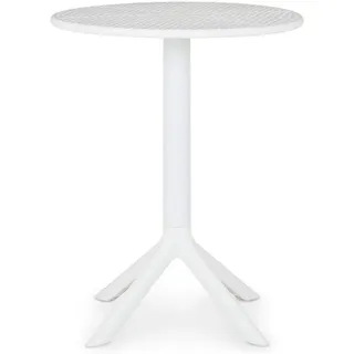 Idimex Gartentisch Luz , Weiß , Kunststoff , Mode , Rund,rund , 60x76x60 cm , Gartenmöbel, Gartentische