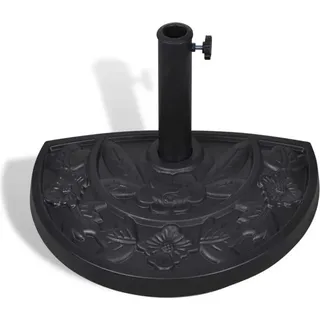 vidaXL Sonnenschirmständer halbrund Schirmfuss Ständer - Schwarz