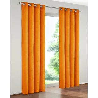 Vorhang WIRTH "Holmsund 288g/qm" Gr. 14, orange (blutorange), B:270cm H:225cm, Chenille, Polyacryl, Gardinen, Vorhang