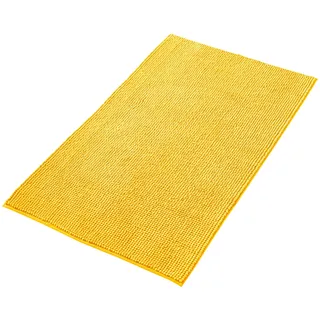 Decomira Badematte rutschfest | Als Badteppich Set kombinierbar | Badezimmer-Teppich Bad-Vorleger waschbar aus Chenille | Duschvorleger für Dusche, Badewannen, WC Deko | Gelb - 70x120 cm