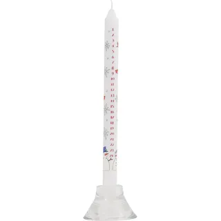 Alison Gardiner Adventskerze "Schneemänner", aus Wachs, 29,5 cm, 10 Stunden Brenndauer, Unparfümiert, Weiß, Advent, Weihnachten