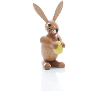 Osterfigur Osterhase mit Osterei gelb BxHxT ca 2,5 x 6,5 x 3,5cm NEU Ostertisch