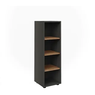 Vicco Midischrank Irma, 30 x 95 cm 4 Ablagefächer, - Braun, Dunkelgrau