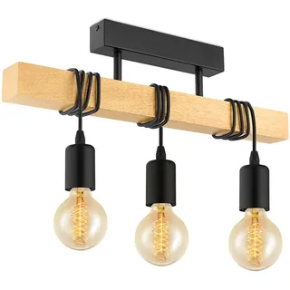 EGLO TOWNSHEND 3-flammig rund Holz, Stahl, braun, schwarz