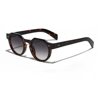 EJDHA Runde Vintage-Sonnenbrille, Unisex, Vintage-Design, dickes Rahmendesign, UV-Schutz (Schildpattfarbe/Farbverlauf)
