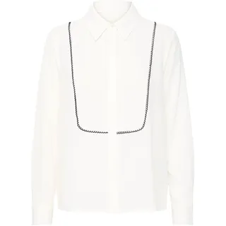 Kurzarmbluse B.YOUNG "Damen Kurzarm-Bluse BYIDALINE", Damen, Gr. 40, weiß (optical weiß), Obermaterial: 100% Polyester PES., Blusen Kurzarmbluse