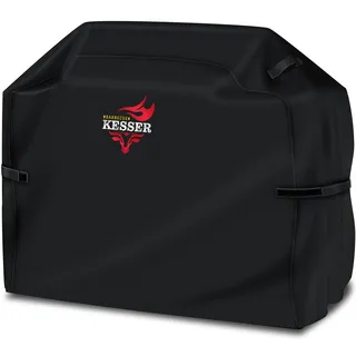 KESSER® Premium BBQ Grillabdeckung Gasgrill Grillhaube Abdeckung Wetterfest - für Weber, Brinkmann, Char Broil Grill Abdeckhaube Schutzhülle | 600D Oxford- Gewebe Reißfest - Schwarz