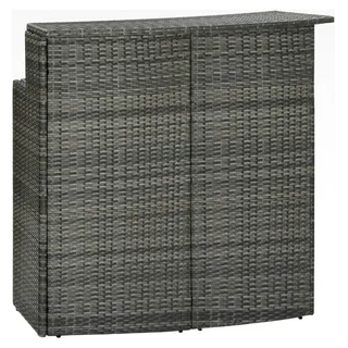 Garten-Bartisch, Gartentisch, Balkontisch, Balkonmöbel, Beistelltisch, Grau 120x55x110 cm Poly Rattan - Grau