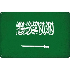 Blechschild Wandschild 20x30 cm Saudi-Arabien Fahne Flagge