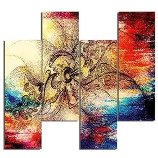 Homemania Bild mit 4 Stück, Kunst und Graffiti, für Wohnzimmer, Schlafzimmer, aus MDF, 76 x 0,3 x 50 cm