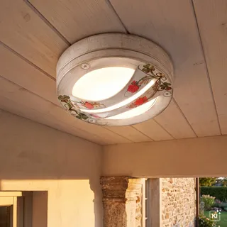 Licht-Erlebnisse Deckenleuchte Davide Außenlampe Rund Ø 14,5 cm IP44 G9