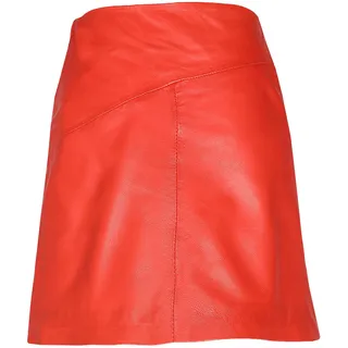 Lederrock MAZE "Lederrock 42024064", Damen, Gr. XL, rot (living coral), Obermaterial: 100% Lammleder LEL. Futter: 100% Baumwolle CO., Röcke Lederrock