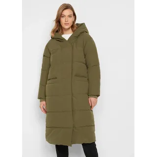 bonprix Steppmantel mit dicker Wattierung, mit Kapuze, Oversize-Passform, dunkeloliv