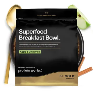 Protein Works | Superfood Frühstück - GOLD Innovation, Preisgekrönte Cerealien, Protein-Müsli, Nährstoffreich mit Körnern, Samen & Hafer, Ballaststoffreich, Apfel & Zimt, 20 Portionen, 1.2kg