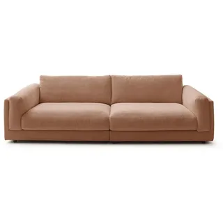 Kawola Big Sofa Raina Braun Cord , Braun, Schwarz , Textil , Echtholz , Füllung: Komfortschaum , 254x85x150 cm , Wohnzimmer, Sofas & Couches, Sofas, Bigsofas