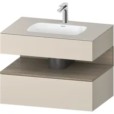 Duravit Qatego Einbauwaschtisch mit Konsolenwaschtischunterbau, 800x550x600mm, Nische Eiche Terra, QA4785035, Farbe: taupe supermatt