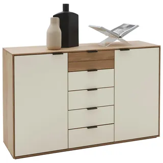 Valnatura Sideboard , Eichefarben, Kaschmir , Metall , Wildeiche , massiv , 4 Fächer , 5 Schubladen , 150x94x44 cm , stehend, in verschiedenen Holzarten erhältlich , Holzmöbel, Kommoden Holz, Sideboards Holz