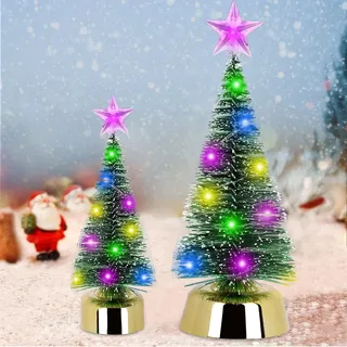 2 Stück Weihnachtsbaum, Tannenbaum Künstlich, Weihnachtsbaum Künstlich, LED Weihnachtsbaum Klein, Weihnachten Dekoration, Weihnachtsdeko Tisch, Mini Tannenbaum Weihnachts Tischdeko (13cm+19cm)
