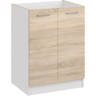 Kuche Küchenschrank Unterschrank Hängeschrank Küchenzeile Kühlschrank , Farbe:Licht Sonoma, Küchenschränke:Unterschrank 60cm - Hellbraun