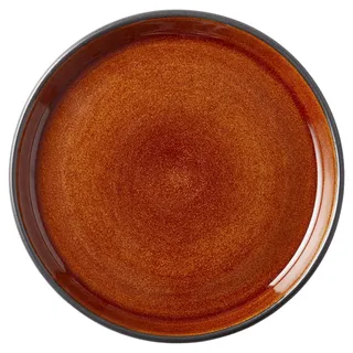 BITZ Gastro Teller, Dessertteller/Kuchenteller aus Steingut, Durchm. 17 cm, Schwarz/Amber