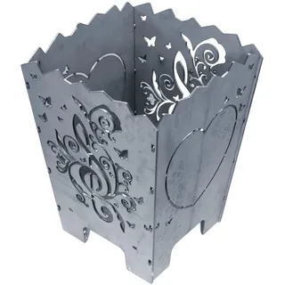 ZIEGER Feuerkorb Wedding Design - Feuerstelle aus Stahl, Stecksystem, Herz Motiv