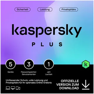 Kaspersky Lab Kaspersky Plus 2026 ESD 5 Geräte 12 Monate DE Win Mac Android iOS
