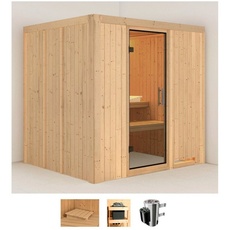 Bild von Sauna »Dima«, (Set), 3,6-kW-Plug & Play Ofen mit integrierter Steuerung, beige
