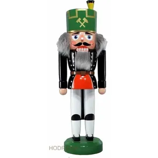 Nussknacker Bergmann mit grünem Hut 35cm NEU Nußknacker Holz Figur Erzgebirge