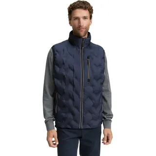 Steppweste TOM TAILOR, Herren, Gr. M, blau (sky captain blau), Obermaterial: 100% Polyester. Futter: 100% Polyester, Strukturmuster, regular fit taillenbedeckt, Westen Steppweste, mit Reißverschluss Taschen