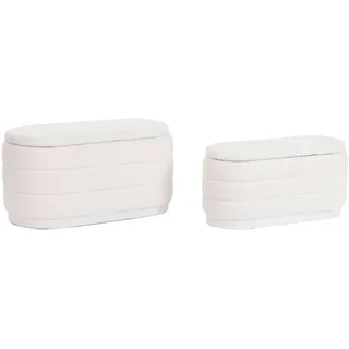 DKD Home Decor Bank der Marke, weiß, aus MDF-Holz (45 x 90 x 45 cm)