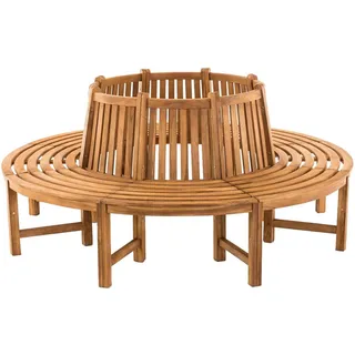 CLP Gartenbank 200/200 cm Holz teak , Teakfarben , 200x89x200 cm , Gartenmöbel, Gartenbänke