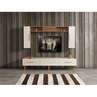 Wohnwand tv Ständer Sideboard Modern Wohnzimmer Regale Wohnwände Holz Neu - Weiß