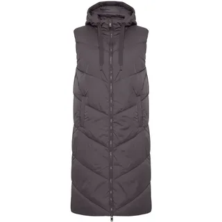 Longweste OXMO "Longweste OXBolyn", Damen, Gr. 36, grau (schwarzened pearl), Obermaterial: 100% Nylon NY., Westen Longweste