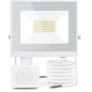 Aigostar 20W LED Strahler mit Bewegungsmelder Außen,1800LM 6500K Kaltweiß Außenstrahler,IP65 Wasserdicht Scheinwerfer, Aussenleuchte für Garten, Innenhöfe, Garage, Hotel