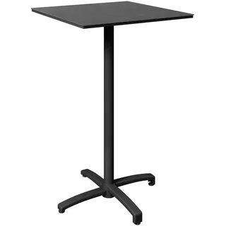 Ambia Garden Stehtisch , Anthrazit , Metall, Kunststoff , quadratisch , 70x111x70 cm , Tischplatte einklappbar , Gartenmöbel, Gartentische, Bistrotische