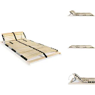 vidaXL Lattenrost mit 28 Latten 7 Zonen 80 x 200 cm - Betten & Bettgestelle - Braun